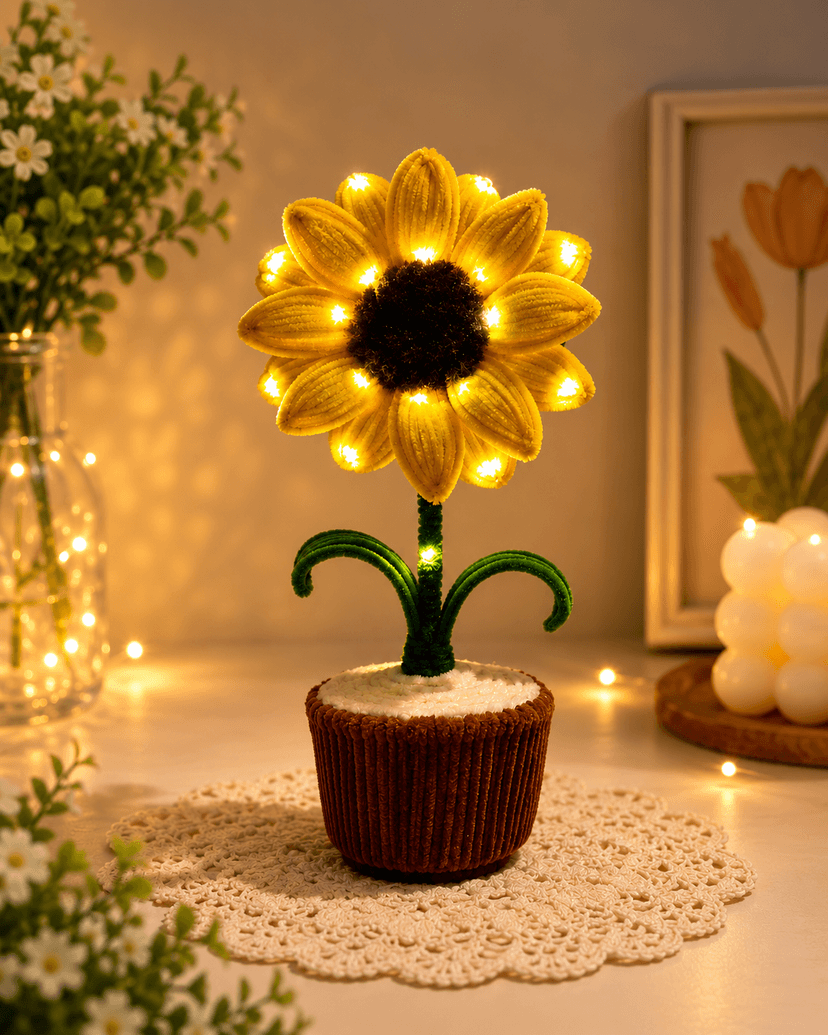 Sunshine Glow – Handmade LED Sunflower Pot 🌻✨ - Image 1